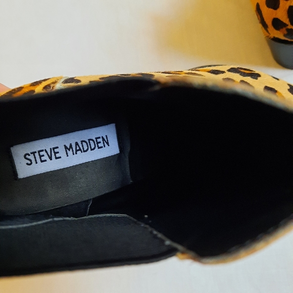 Steve Madden Palace Calf Hair Leopard Booties 6.5 - Picture 6 of 12
